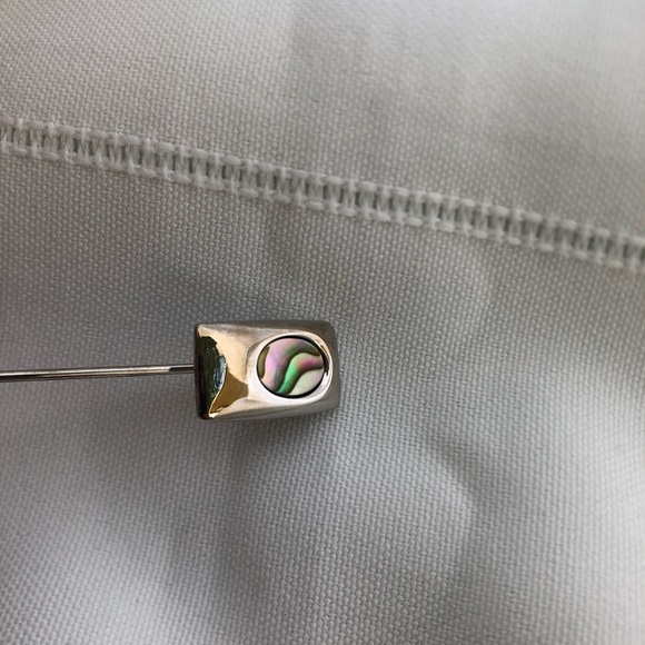Vtg Tie Pin with Abalone Inlay - Picture 6 of 10